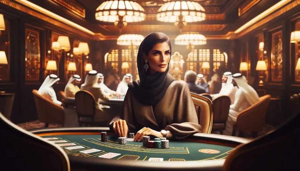 arabic woman playing casino